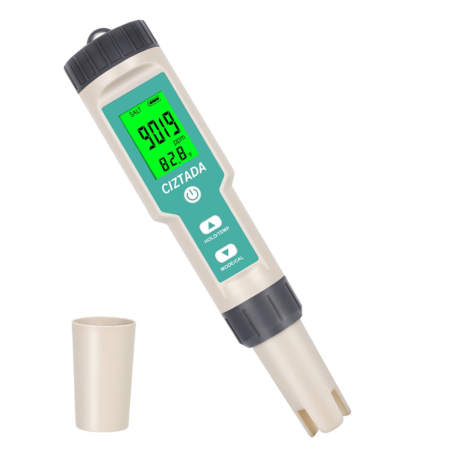 Medidor de salinidad, EC, TDS y temperatura