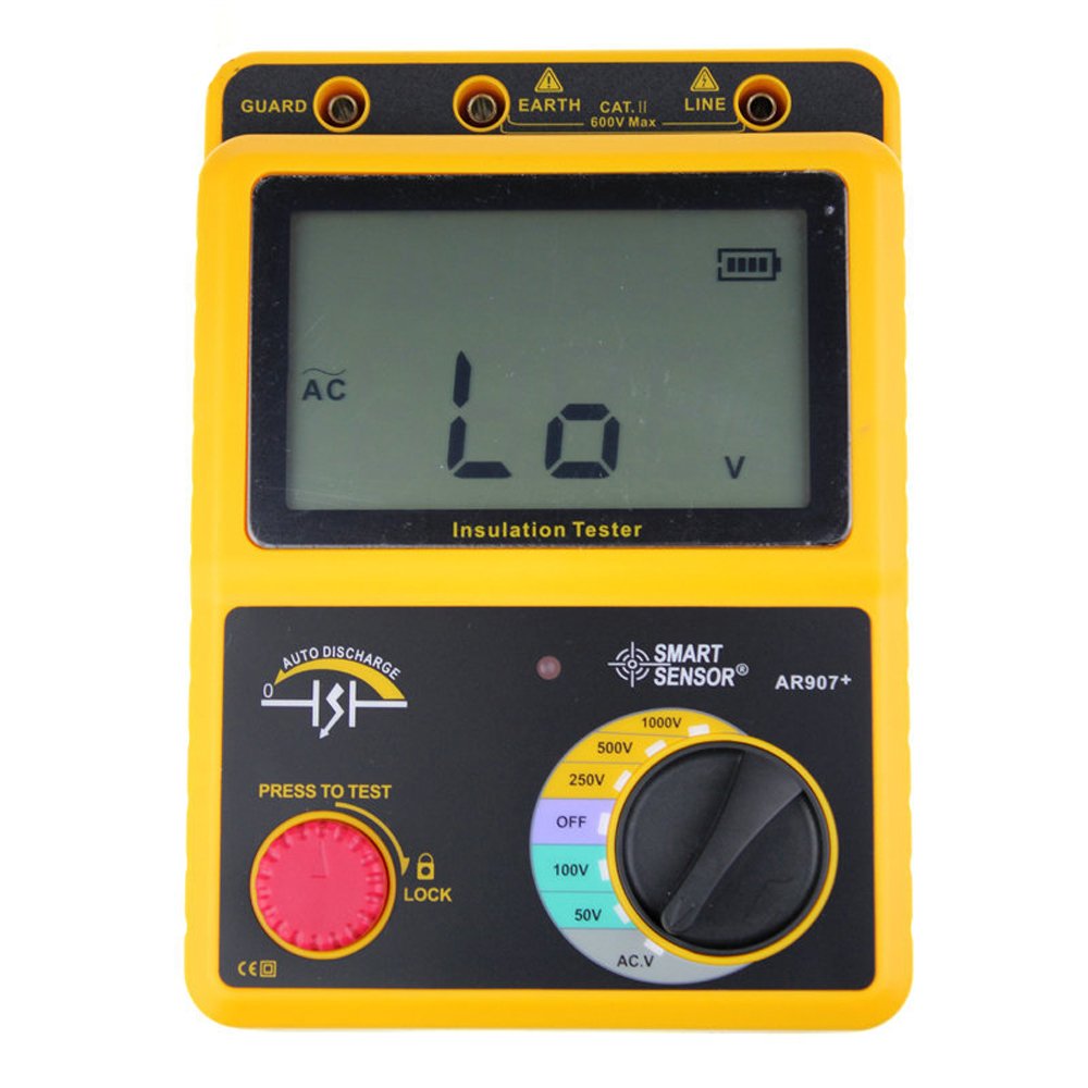 Medidor Digital Resistencia Aislamiento Megohmetro Ar907