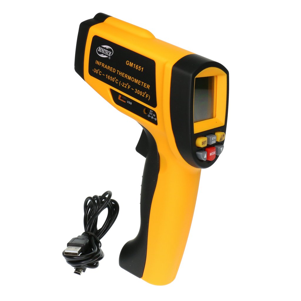 Termometro Infrarrojo Pistola IR Sin Contacto 1650°c Benetech GM-1651
