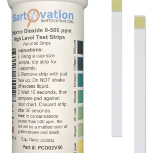 50 Tiras Reactivas Dióxido Cloro Un Factor 0-500 Ppm Bartovation