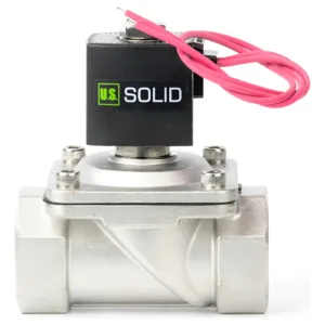 Válvula solenoide 1 1/4" de diámetro de acero inoxidable US Solid