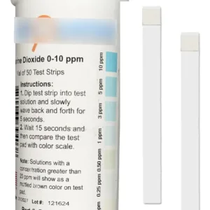 50 Tiras Reactivas Dióxido Cloro Rango Bajo 0-10 Ppm Bartovation