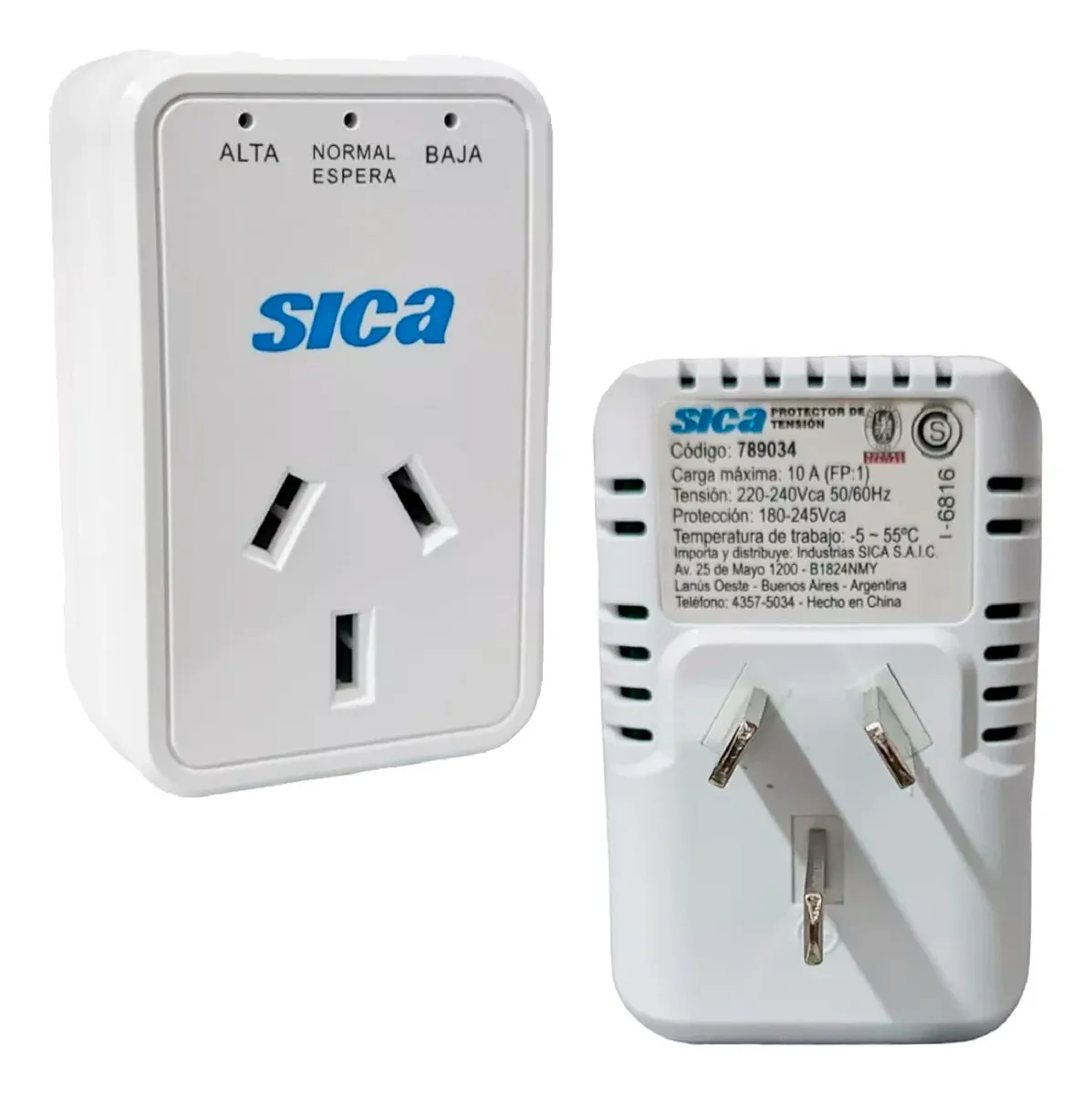 Protector Alta Baja Tension Lavarropas Heladera Sica 10a 789034