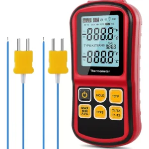 Termometro Temperatura Digital Lcd 2 Canales Termocupla Leaton