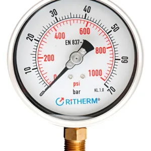 Manometro Analogico Industrial Medidor Presion 1000 Psi 1/4 Ritherm MP-1000-2.5