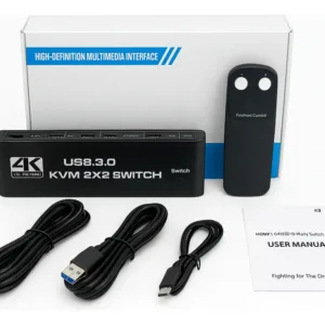 Switch Conmutador Hdmi Monitor Dual Usb 2 Entradas 2 Salidas WAZ-K3-1