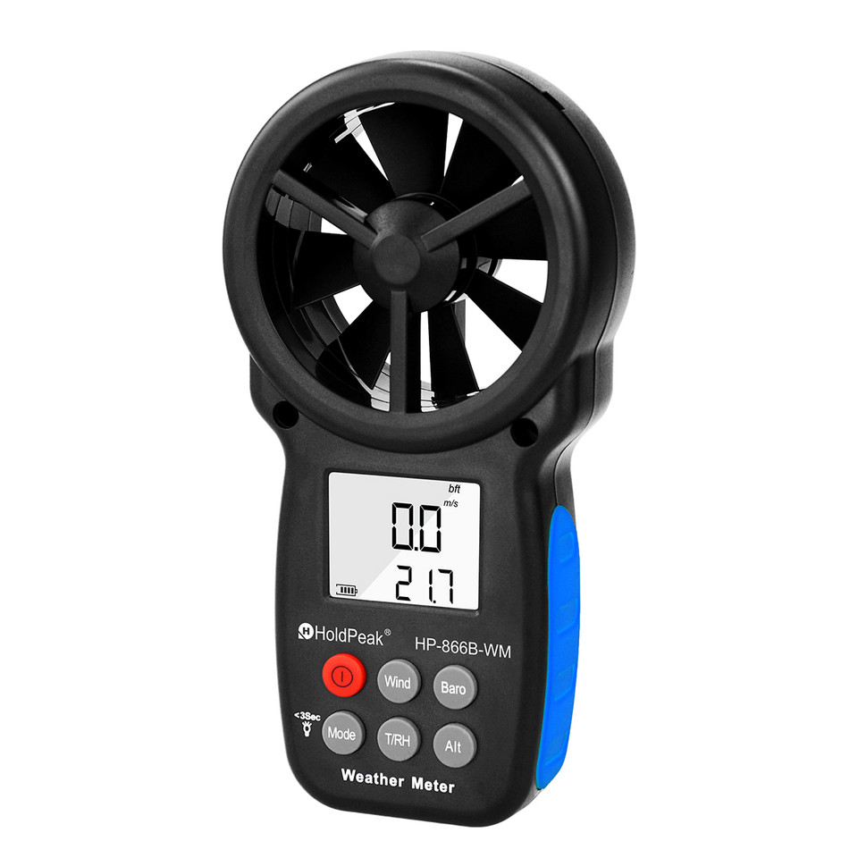 Anemómetro Digital Portátil Medidor Velocidad Viento Hp-866b