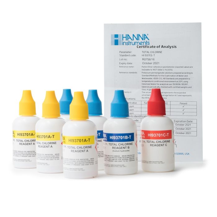 Reactivos 300 Pruebas Cloro Total Libre Hanna Hi-93701t