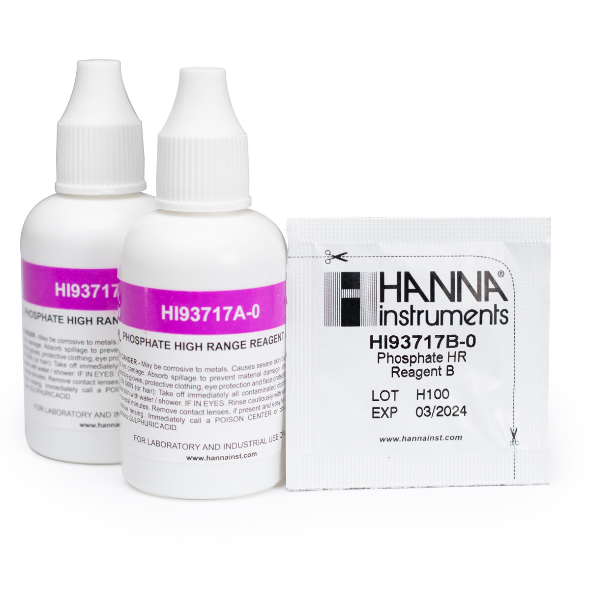 Reactivos Fosfato Rango Alto 100 Pruebas Hanna Hi93717-01
