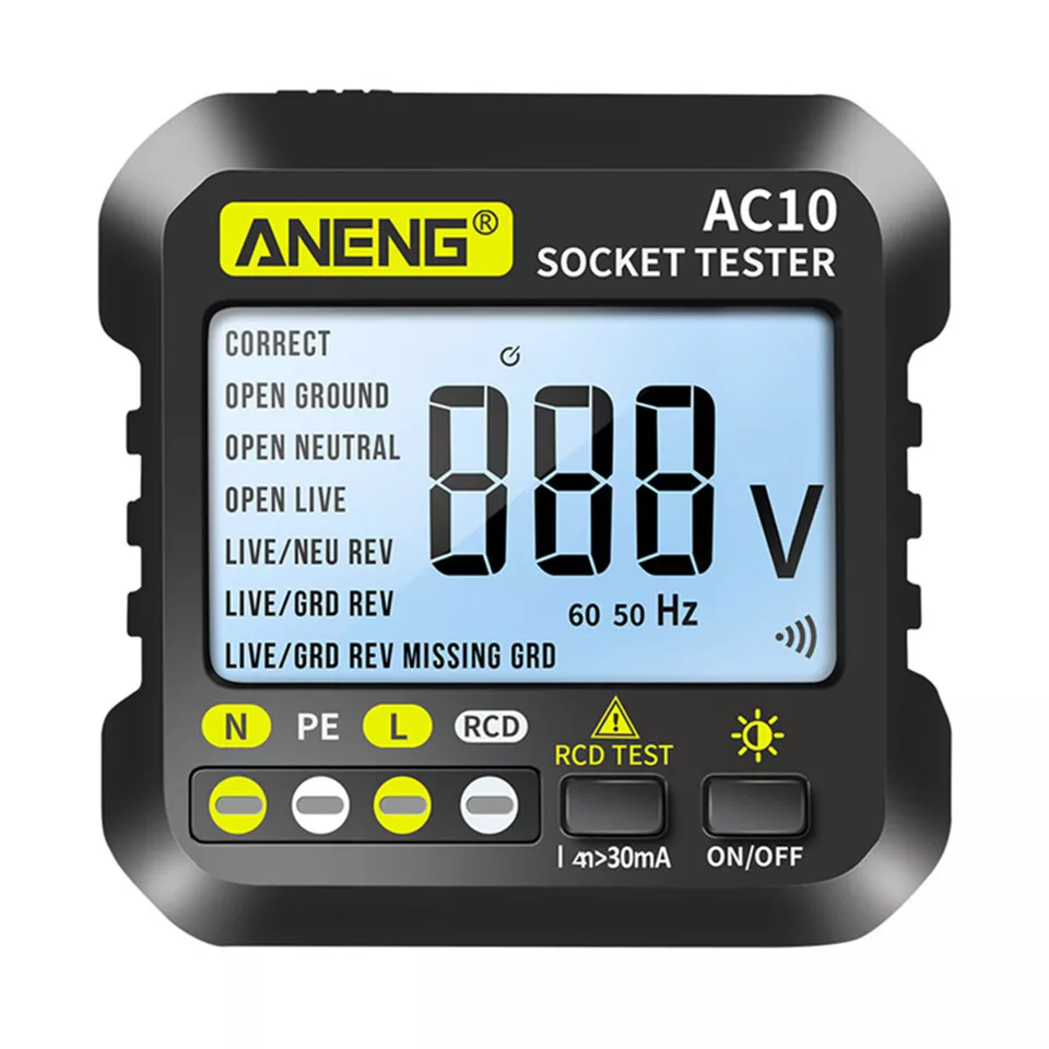 Tester Probador Enchufes Medidor Eléctrico Cable Aneng Ac-10